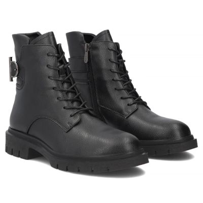 4. Skórzane botki damskie workery czarne Filippo DBT8018