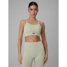 Biustonosz treningowy bezszwowy z niskim wsparciem damski 4F 4FWSS26USBAF203-42A