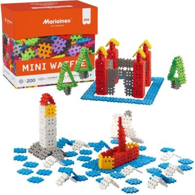 4. Klocki konstrukcyjne Marioinex Mini Waffle, 200 elementów