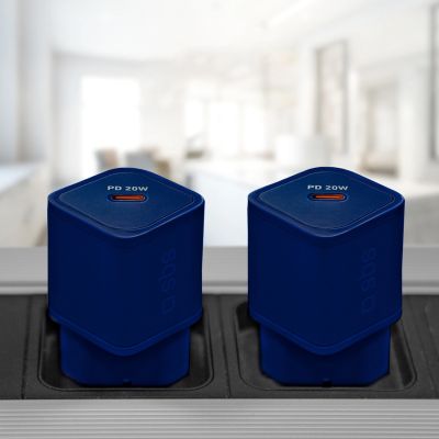 3. Ładowarka sieciowa SBS TETRGAN1C20B 20W GaN z Power Delivery - niebieska