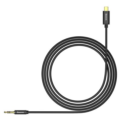 6. Baseus kabel audio stereo przejściówka AUX 3,5 mm mini jack - USB Typ C do telefonu tabletu 120cm czarny (CAM01-01)
