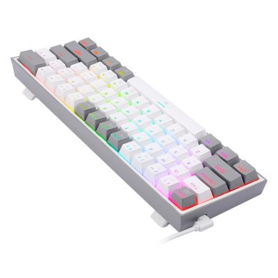 6. REDRAGON K617-RGB Fizz RGB White/Grey klawiatura USB Szary, Biały