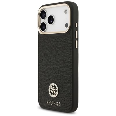 2. Etui Guess Grained Strass Logo MagSafe na iPhone 17 Pro Max - czarne