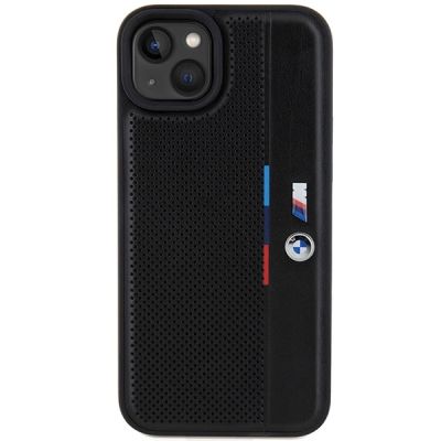 3. Etui BMW Perforated Tricolor Line na iPhone 15 Plus / 14 Plus - czarne