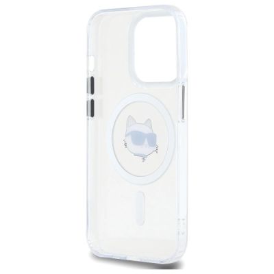 7. Etui Karl Lagerfeld IML Metal Choupette Head MagSafe na iPhone 14 Pro - białe