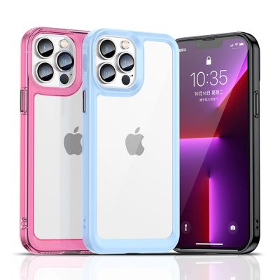 4. Outer Space Case etui do iPhone 12 Pro Max sztywny pokrowiec z żelową ramką czerwony