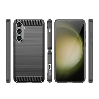 8. Etui do Carbon Case Samsung Galaxy S24+ elastyczny silikonowy karbonowy pokrowiec - czarny