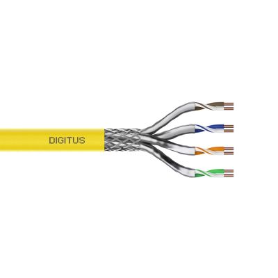 13. Digitus Kabel instalacyjny kat.7A, S/FTP, Dca-s1a d1 a1 , AWG 22/1, LSOH, 100m, żółty