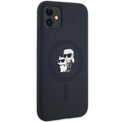 4. Etui Karl Lagerfeld Silicone Karl&Choupette MagSafe na iPhone 11 / Xr - czarne
