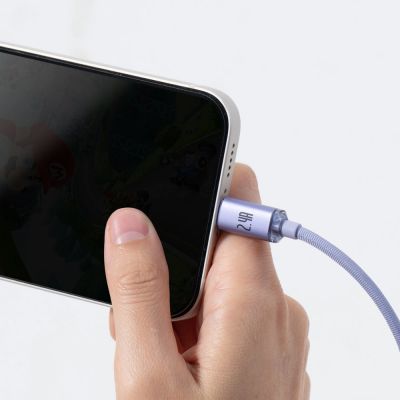 7. Baseus Crystal Shine Series kabel przewód USB do szybkiego ładowania i transferu danych USB Typ A - Lightning 2,4A 1,2m fioletowy (CAJY000005)