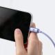 7. Baseus Crystal Shine Series kabel przewód USB do szybkiego ładowania i transferu danych USB Typ A - Lightning 2,4A 1,2m fioletowy (CAJY000005)