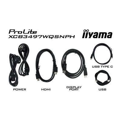 16. Monitor IIYAMA 86,4cm (34") XCB3497WQSNPH-B1 21:9 HDMI+DP+USB-C Webc