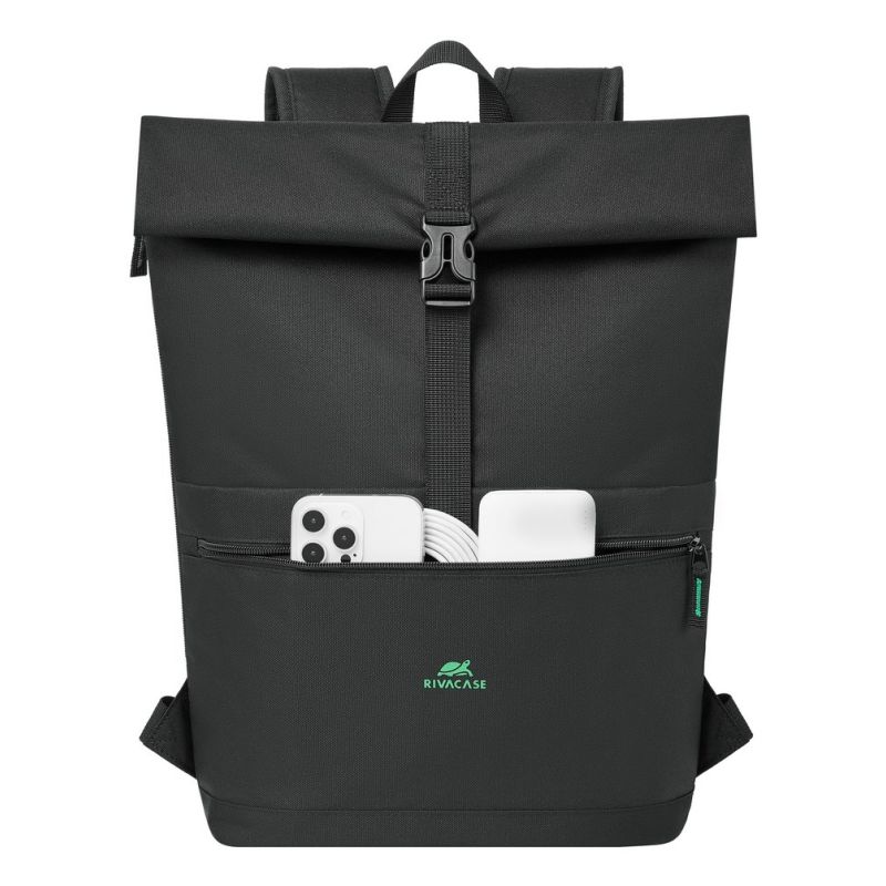 6. Rivacase Gremio plecak City backpack Czarny Poliester, Przetworzony politereftalan etylenu (rPET)