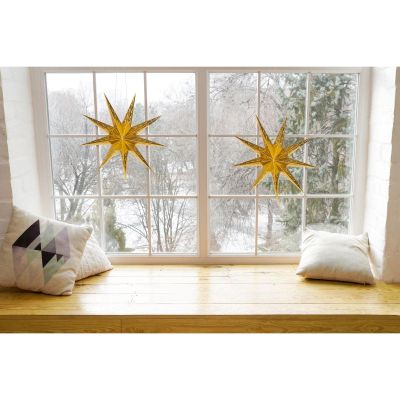 7. DEKORACJA PAPIEROWA GWIAZDA ŚR.45 CM 9 RAMION ZŁOTA