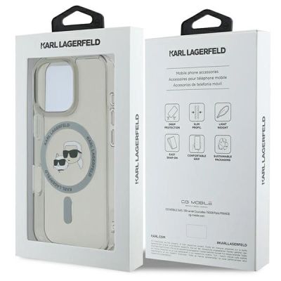 8. Etui Karl Lagerfeld IML Metal Karl&Choupette Head MagSafe na iPhone 16 Pro Max - czarne