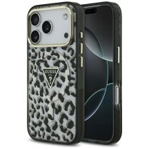 Etui Guess Leopard Glitter MagSafe na iPhone 17 Pro - czarne