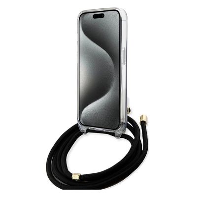 4. Etui Guess Crossbody Cord 4G Print na iPhone 15 Pro Max - czarne