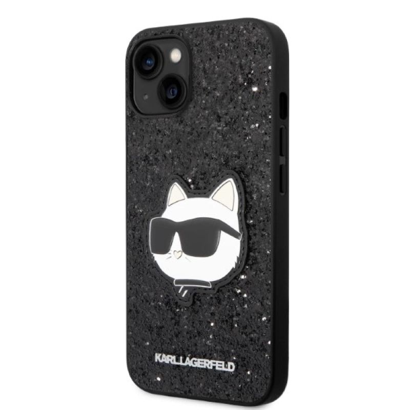2. Etui Karl Lagerfeld Glitter Choupette Patch na iPhone 14 Plus - czarne