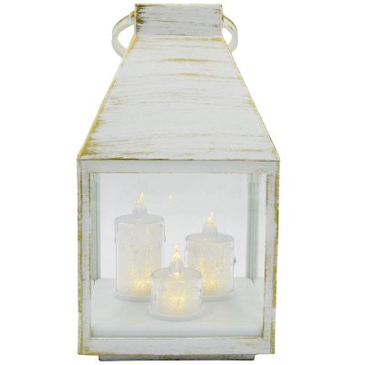2. LATARNIA LAMPION ADWENTOWY RORATY LED 25CM 3 ŚWIECE BIAŁY