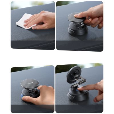 12. Joyroom JR-ZS510 Gel Suction Cup MagSafe Foldable Car Phone Mount - Gunmetal Black