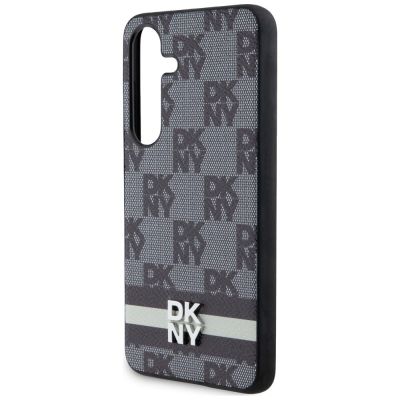 7. Etui DKNY Leather Checkered Mono Pattern & Printed Stripes na Samsung Galaxy S24+ - czarne