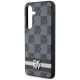 7. Etui DKNY Leather Checkered Mono Pattern & Printed Stripes na Samsung Galaxy S24+ - czarne