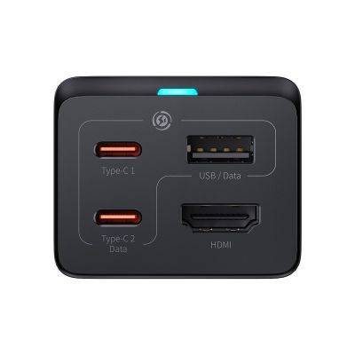 3. Ładowarka sieciowa GaN5 Baseus CCGP110201 67W HUB HDMI 2x USB-C / USB-A / HDMI 4K 30Hz 1,5m - czarna + kabel USB-C - USB-C 100W 1m