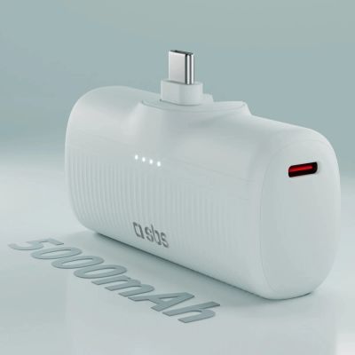 3. Powerbank SBS EcoPower 5000 mAh 10W z wbudowanym portem USB-C - szary