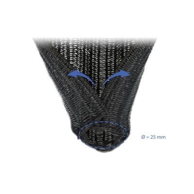 2. DeLOCK Koszulka pleciona, rozciągana 10 m x 25 mm czarna