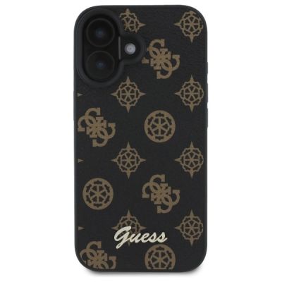 3. Etui Guess Peony Script MagSafe na iPhone 16 - czarne