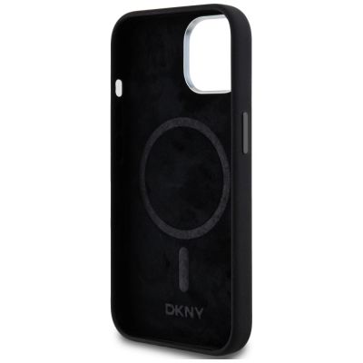 7. Etui DKNY Liquid Silicone Small Metal Logo MagSafe na iPhone 14 / 15 / 13 - czarne