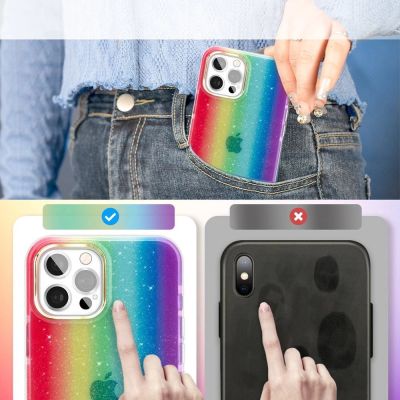 3. Kingxbar Ombre etui pokrowiec iPhone 12 Pro Max wielokolorowy