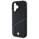 6. Etui BMW Sign Leather Textured And Line MagSafe na iPhone 16  - czarne