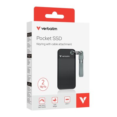 2. Verbatim Pocket SSD 2 TB USB Type-C 3.2 Gen 2 (3.1 Gen 2) Czarny, Szary
