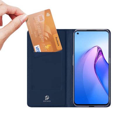 2. Dux Ducis Skin Pro etui Oppo Reno 8 pokrowiec z klapką portfel na kartę podstawka niebieskie