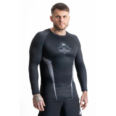 Rashguard szary długi rękaw logo DBX Bushido