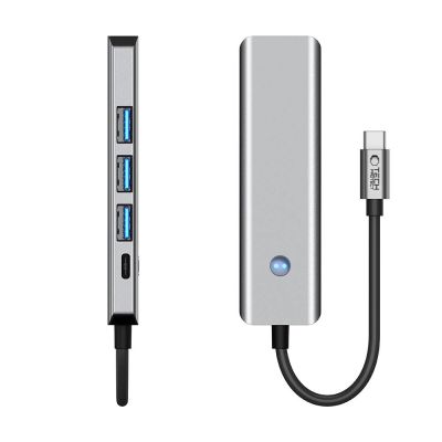 6. Adapter Tech-Protect HB01 HUB Adapter 5w1 USB-C + USB3.0 + HDMI 4K 60Hz + PD100W - szary