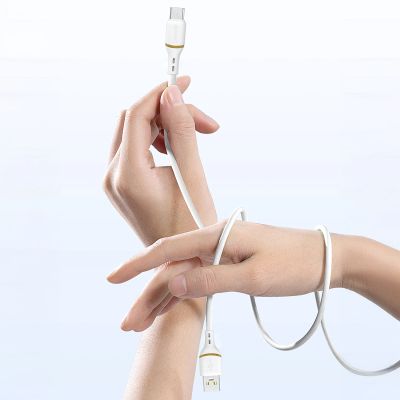 2. Kabel Dudao L25T USB-A - USB-C silikonowy 5A 1m - biały