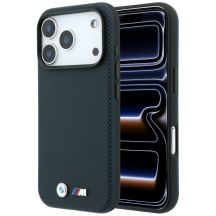 Etui BMW M Quadrille Kevlar Metal Logo MagSafe na iPhone 18 Pro Max / 17 Pro Max - granatowe