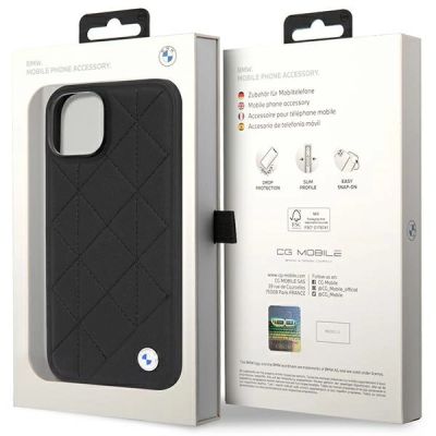 8. Etui BMW Leather Quilted na iPhone 14 - czarne