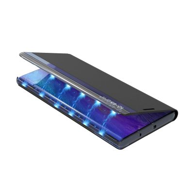 5. Etui New Sleep View Case z klapką i podstawką na Samsung Galaxy A35 - niebieskie
