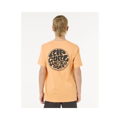 6. T-Shirt dziecięcy RIP CURL Wetsuit Icon Tee - Kids pomarańczowy
