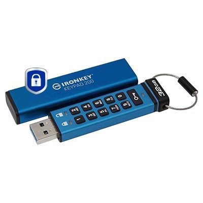 2. Kingston Technology IronKey Keypad 200 pamięć USB 32 GB USB Typu-A 3.2 Gen 1 (3.1 Gen 1) Niebieski