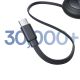 12. Kabel zwijany Baseus Free2Pull Mini 100W 3w1 USB-C - 2xUSB-C 1.2m - czarny