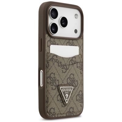 4. Etui Guess 4G nauble Card Triange na iPhone 18 Pro / 17 Pro - brązowe