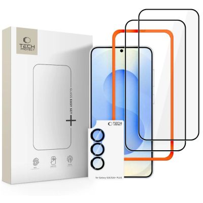 Szkło hartowane Tech-Protect Easy Set+ 3-Pack na Samsung Galaxy S26 - czarne