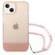 2. Etui Guess Translucent Pearl Strap na iPhone 14 Plus - różowe