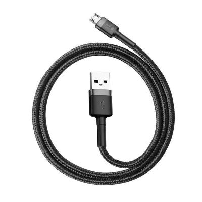 2. Kabel Baseus cafule CAMKLF-BG1 (USB M - Micro USB M; 1m; kolor szaro-czarny)
