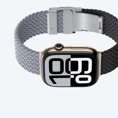 4. Zestaw 2 pasków AMAZINGTHING Blend Band do Apple Watch 45 / 46 / 49 mm - szaro-czarny / szary