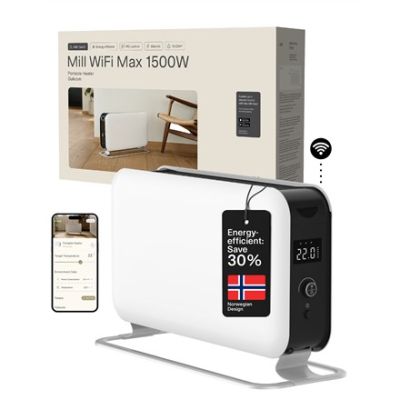 Mill | Portable Heater | CO1500MAXWIFI3 | Convection Heater | 1500 W | Suitable for rooms up to 14-18 m2 | White | IPX4